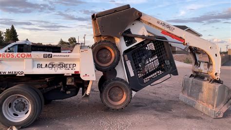 loading a skid steer without ramps|skid steer loader no ramps.